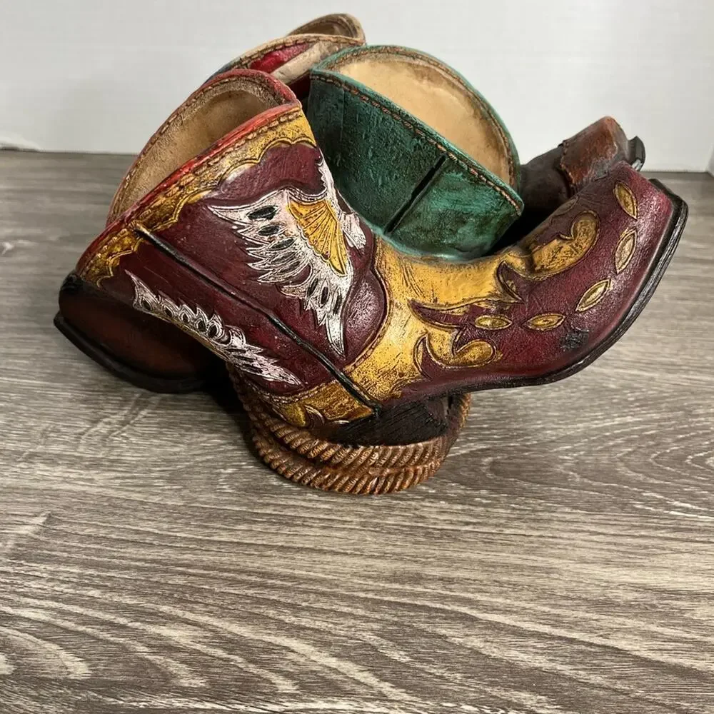 Cowboy Boots Triple Wine Holder Wine Holder Western Patriotic Farmhouse